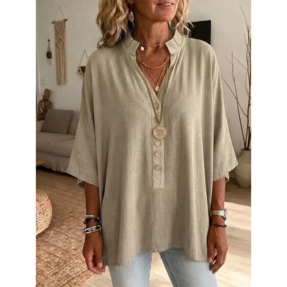 💥 50% RABATT 👚 Modern sommarblus ✨ Lätt tyg, bekväm passform & en stil som aldrig går ur tiden 🌿