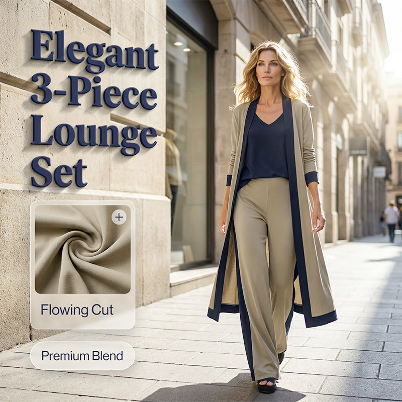 💥 LÄGST PRIS NU 👗 3-delat damset med cardigan, väst & wide leg byxor ✨ Bekvämt material som andas och ger en avslappnad men chic stil hela dagen 🌸