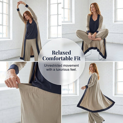 💥 LÄGST PRIS NU 👗 3-delat damset med cardigan, väst & wide leg byxor ✨ Bekvämt material som andas och ger en avslappnad men chic stil hela dagen 🌸