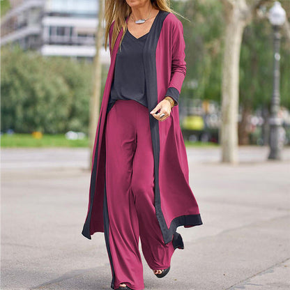 💥 LÄGST PRIS NU 👗 3-delat damset med cardigan, väst & wide leg byxor ✨ Bekvämt material som andas och ger en avslappnad men chic stil hela dagen 🌸