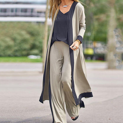 💥 LÄGST PRIS NU 👗 3-delat damset med cardigan, väst & wide leg byxor ✨ Bekvämt material som andas och ger en avslappnad men chic stil hela dagen 🌸