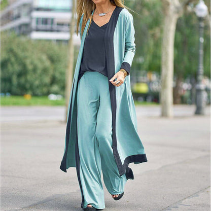 💥 LÄGST PRIS NU 👗 3-delat damset med cardigan, väst & wide leg byxor ✨ Bekvämt material som andas och ger en avslappnad men chic stil hela dagen 🌸