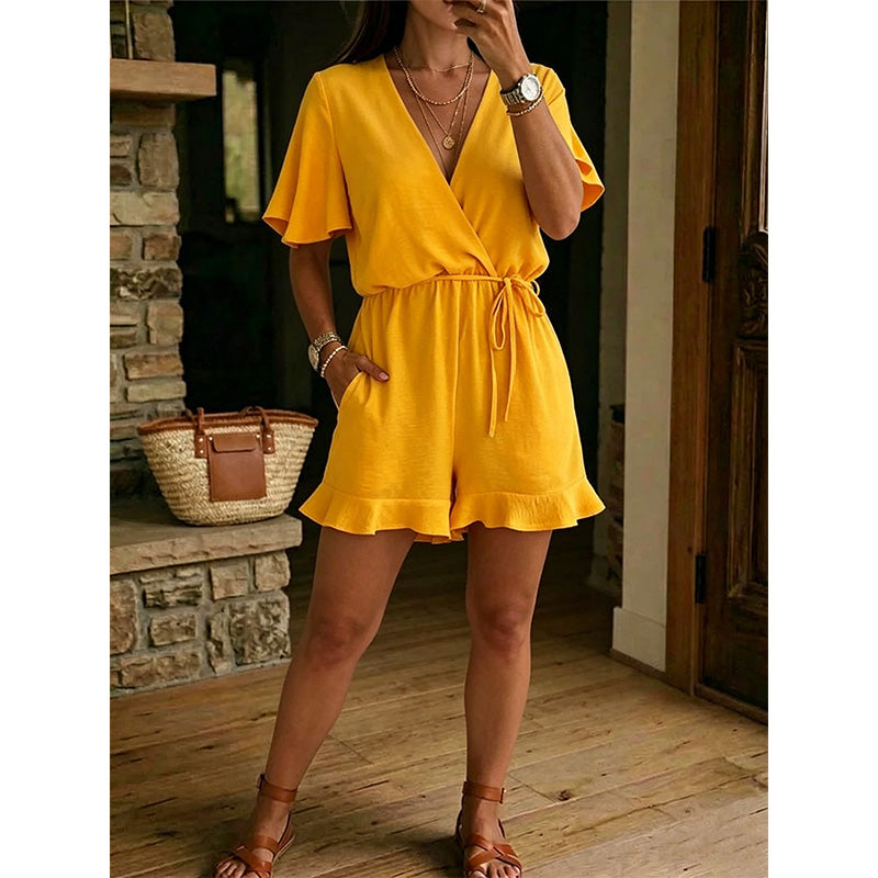 🔥 50% RABATT ☀️ Damjumpsuit med dragsko i midjan 👗 Lätt, luftig & perfekt för varma sommardagar ✨