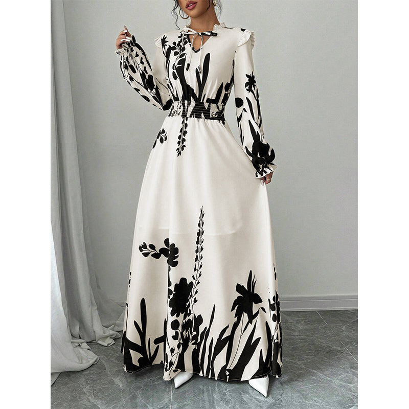 🔥 50% RABATT 👗 Blommig maxiklänning med V-ringning 🌸 Luftig elegans, smickrande passform & perfekt för sommarens alla tillfällen ✨