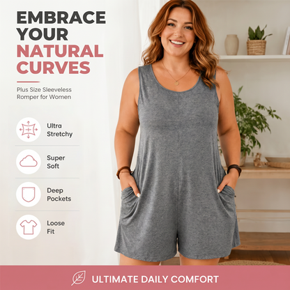 👗 TIDBEGRÄNSAD 50% RABATT! 💥 Ärmlös jumpsuit i plusstorlek med fickor för dam – Böljande, bekväm, mångsidig ✨