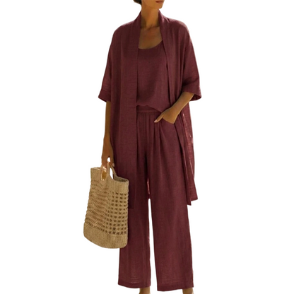 🔥 50% RABATT 👗 3-delat sommarset för kvinnor ✨ Lätt, elegant & perfekt för varma sommardagar ☀️