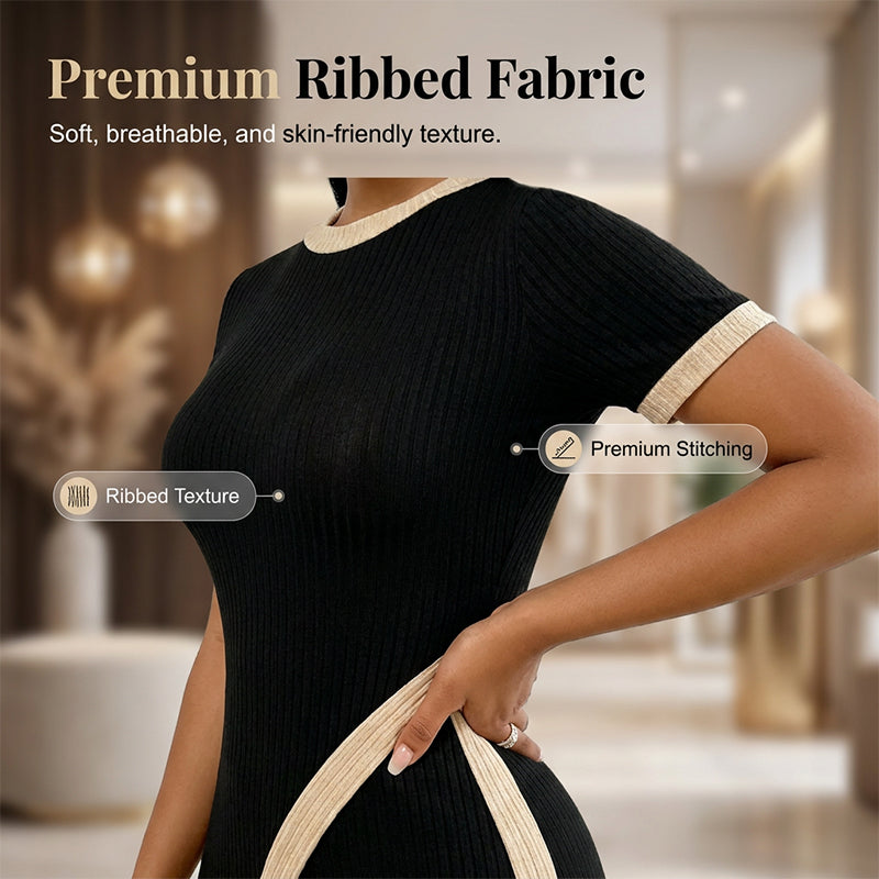 🔥 50% RABATT ✨ Damset med kortärmad topp & utsvängda byxor 👗 Lätt, bekvämt & elegant för sommarens alla tillfällen 🌿
