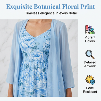 👗👗Elegant tvådelat klädset med blommönster för damer✨