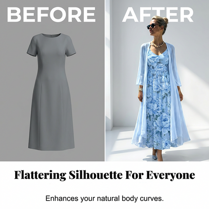 👗👗Elegant tvådelat klädset med blommönster för damer✨