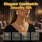 🎁Novità 2026: SCONTO DEL 60%💥Set collana e orecchini in stile moderno-chic – Finitura dorata, design geometrico e leggero – perfetto per un tocco di eleganza quotidiano o come regalo – include pezzi coordinati per un look raffinato 💫
