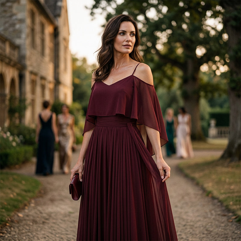 👗 50% RABATT! 💃 Cold shoulder maxiklänning – Elegant & flödande design – Framhäver axlarna, smickrande passform & mjukt fall – perfekt för fest, bröllop eller varma sommarkvällar 🌿✨
