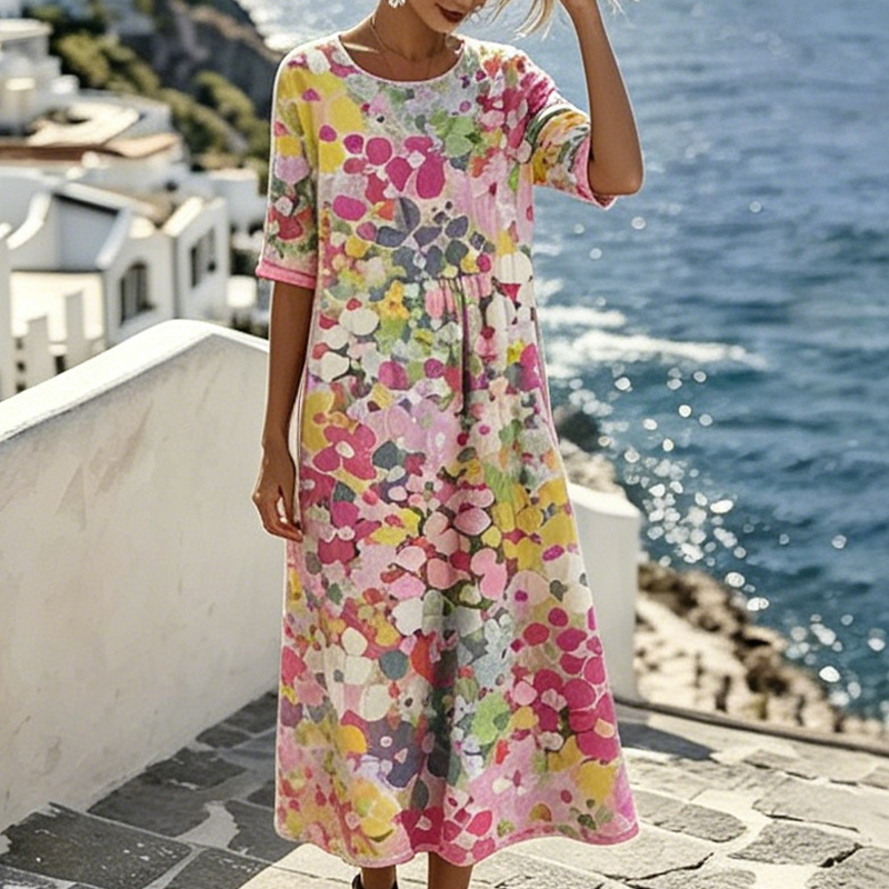👗Löst sittande klänning med blommönster för damer – JUST NU 50% BILLIGARE💥