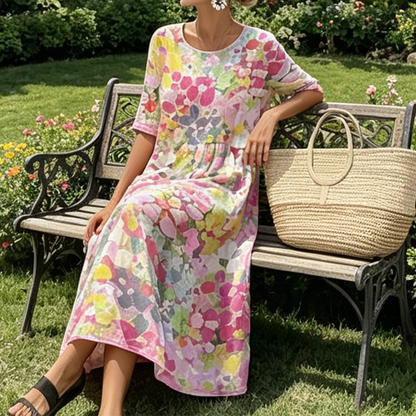 👗Löst sittande klänning med blommönster för damer – JUST NU 50% BILLIGARE💥