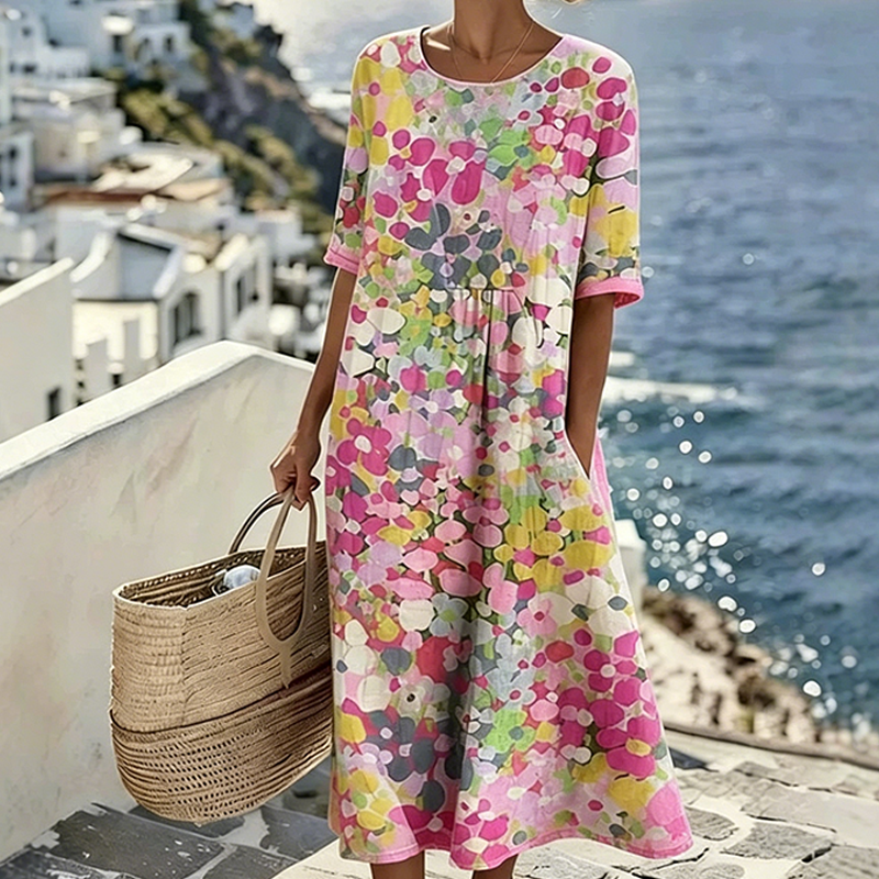 👗Löst sittande klänning med blommönster för damer – JUST NU 50% BILLIGARE💥