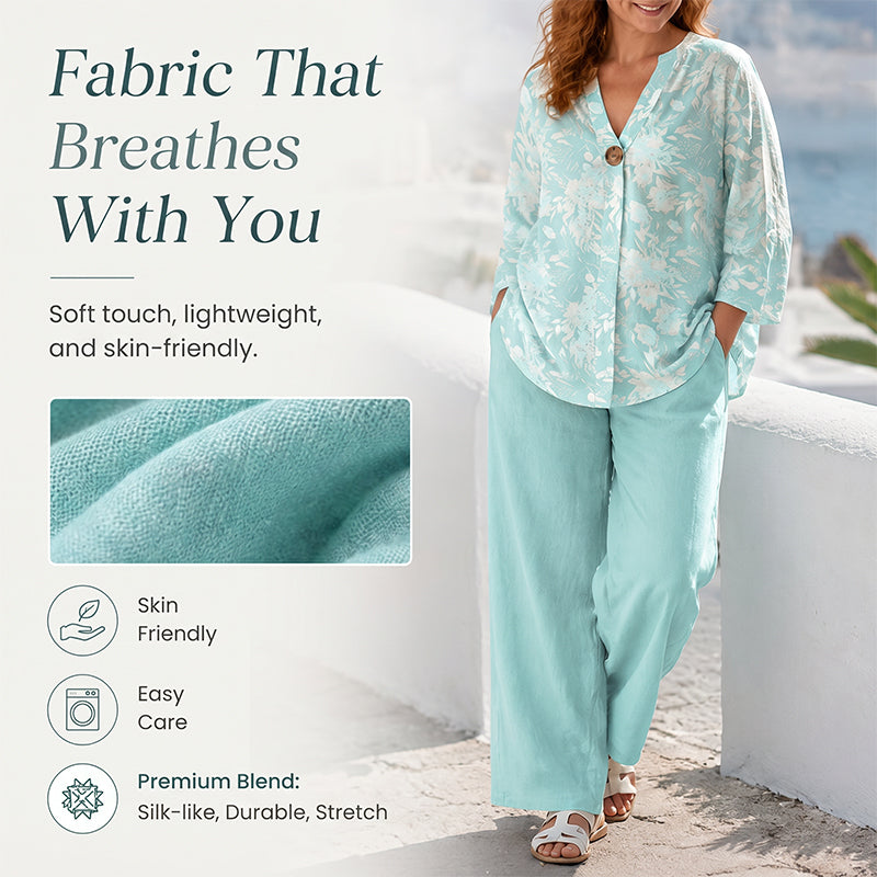 🔥✨ Stilrent 2-delat set med V-ringning – avslappnad & smickrande passform 👗