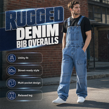 👖 Klassisk denimoverall för män med justerbara remmar– Klassisk Arbetsstil med Maximal Komfort 🔥