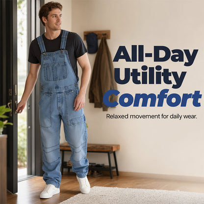 👖 Klassisk denimoverall för män med justerbara remmar– Klassisk Arbetsstil med Maximal Komfort 🔥