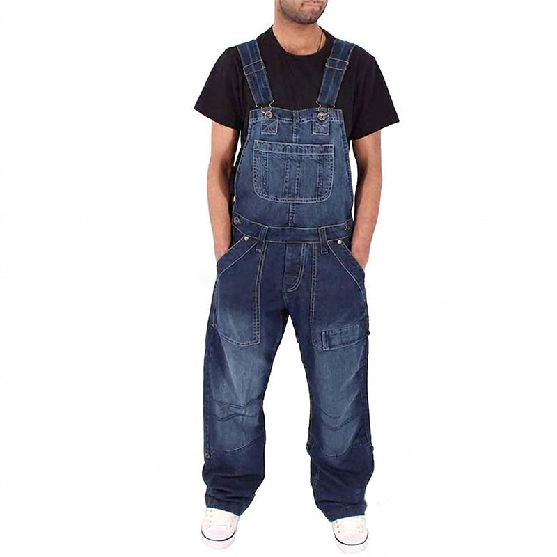 👖 Klassisk denimoverall för män med justerbara remmar– Klassisk Arbetsstil med Maximal Komfort 🔥