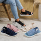 Sandali con zeppa in maglia traspirante da donna