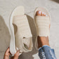 Sandali con zeppa in maglia traspirante da donna
