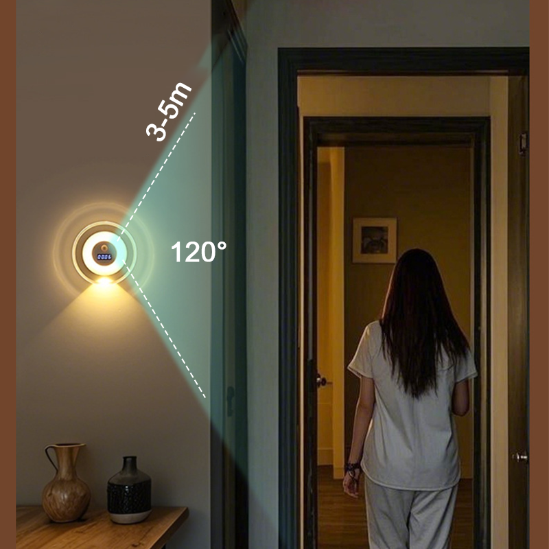🌙 Din perfekta sängkamrat – Smart LED-nattlampa med klocka och rörelsesensor🏡