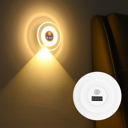 🌙 Din perfekta sängkamrat – Smart LED-nattlampa med klocka och rörelsesensor🏡