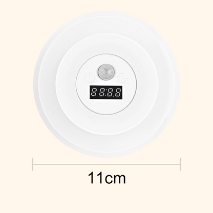 🌙 Din perfekta sängkamrat – Smart LED-nattlampa med klocka och rörelsesensor🏡