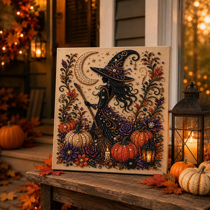⏳Tidsbegränsat specialerbjudande: 50 % rabatt⏰👻 Halloween-spökpärlkonst – gör-det-själv-kit – Skapa ett glittrande, läskigt-gulligt mästerverk till ditt hem