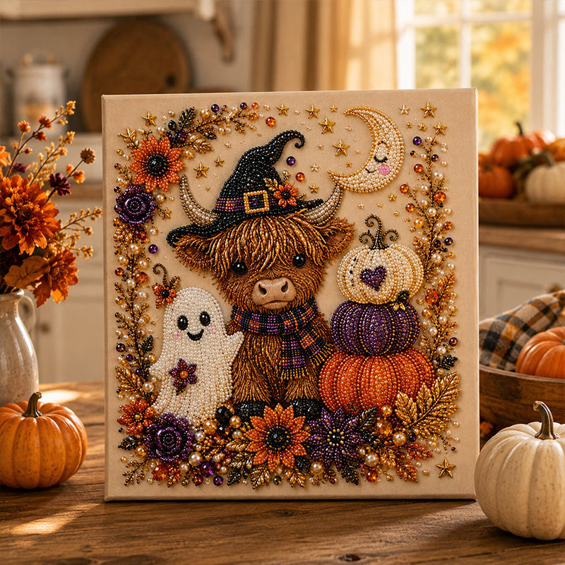 ⏳Tidsbegränsat specialerbjudande: 50 % rabatt⏰👻 Halloween-spökpärlkonst – gör-det-själv-kit – Skapa ett glittrande, läskigt-gulligt mästerverk till ditt hem
