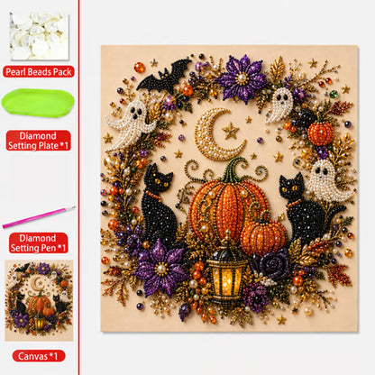 ⏳Tidsbegränsat specialerbjudande: 50 % rabatt⏰👻 Halloween-spökpärlkonst – gör-det-själv-kit – Skapa ett glittrande, läskigt-gulligt mästerverk till ditt hem