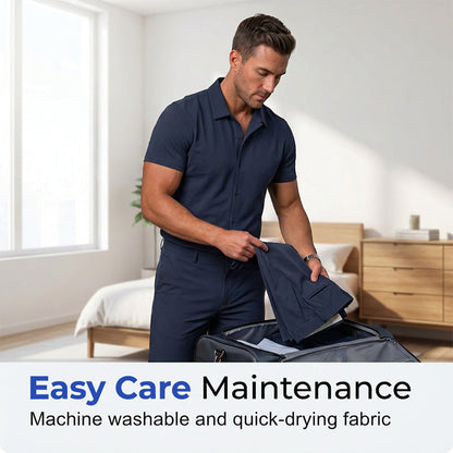 💼👞🕴️ TIDSBEGRÄNSAD 50% RABATT! Smart Casual Tvådelad Set – Lätt Kavaj & Byxor, Skrynkelfritt, Mångsidigt – Perfekt för Affärsresor, Smart Casual-kontor eller Middagsmöten 🍽️✨
