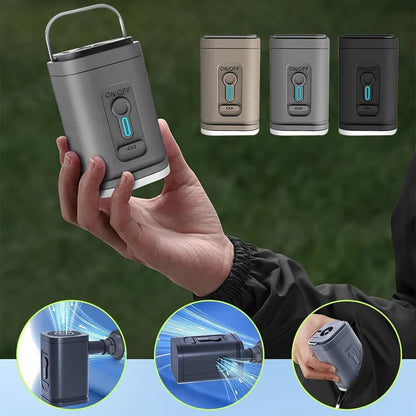 ⏳Tidsbegränsat erbjudande⏰Uppladdningsbar campingluftpump – LED-ljus och snabb uppblåsning – Kompakt och bärbar – Perfekt för luftmadrasser, pooler eller däck 🔋✨