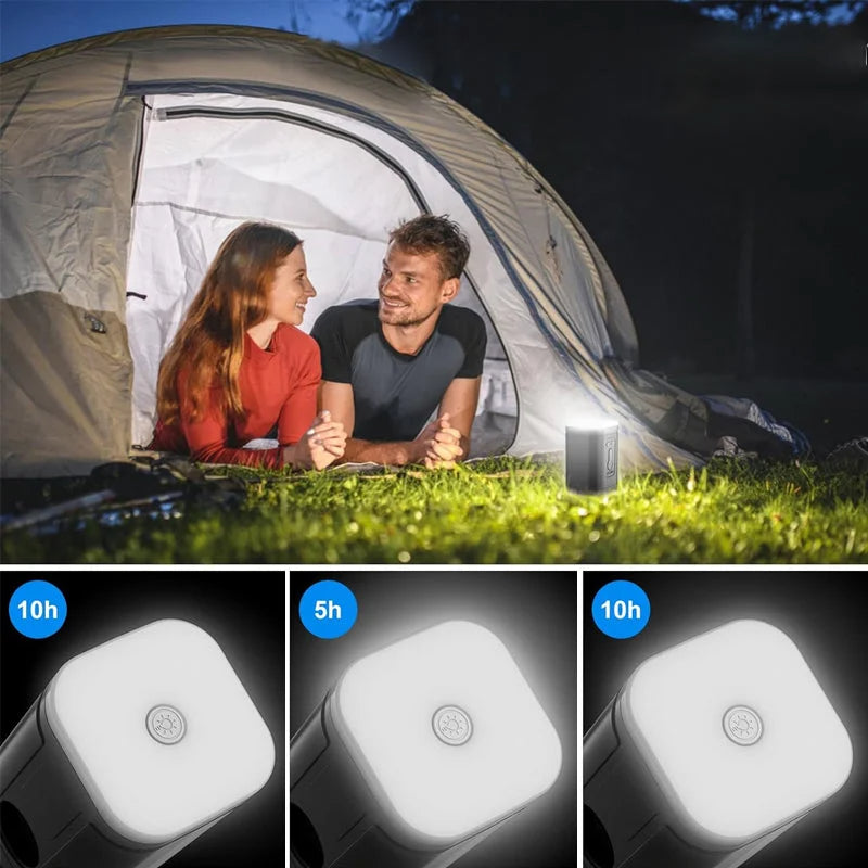 ⏳Tidsbegränsat erbjudande⏰Uppladdningsbar campingluftpump – LED-ljus och snabb uppblåsning – Kompakt och bärbar – Perfekt för luftmadrasser, pooler eller däck 🔋✨