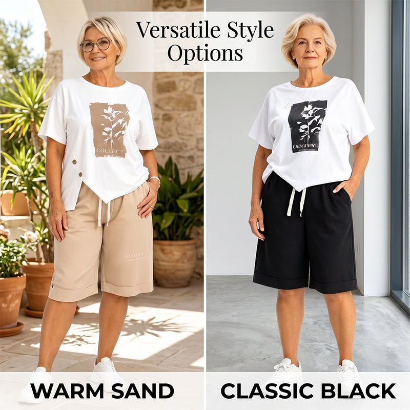 🌞Sommarrea 55% RABATT⚡ÖVER 50 000 SÅLDA💕🌸 Bekvämt fritidsset med grafisk T-shirt och shorts
