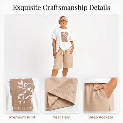 🌞Sommarrea 55% RABATT⚡ÖVER 50 000 SÅLDA💕🌸 Bekvämt fritidsset med grafisk T-shirt och shorts