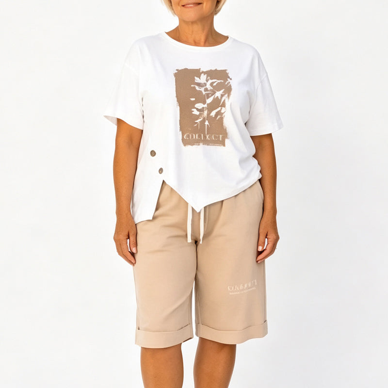 🌞Sommarrea 55% RABATT⚡ÖVER 50 000 SÅLDA💕🌸 Bekvämt fritidsset med grafisk T-shirt och shorts