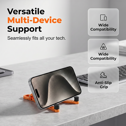 📱Mini Aluminium Telefonställ Nyckelring Hopfällbar Skrivbordshållare – Liten Pryl, Stor Bekvämlighet✨