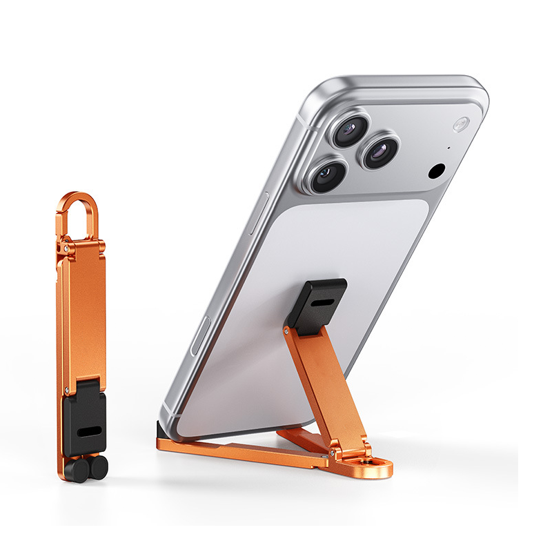 📱Mini Aluminium Telefonställ Nyckelring Hopfällbar Skrivbordshållare – Liten Pryl, Stor Bekvämlighet✨
