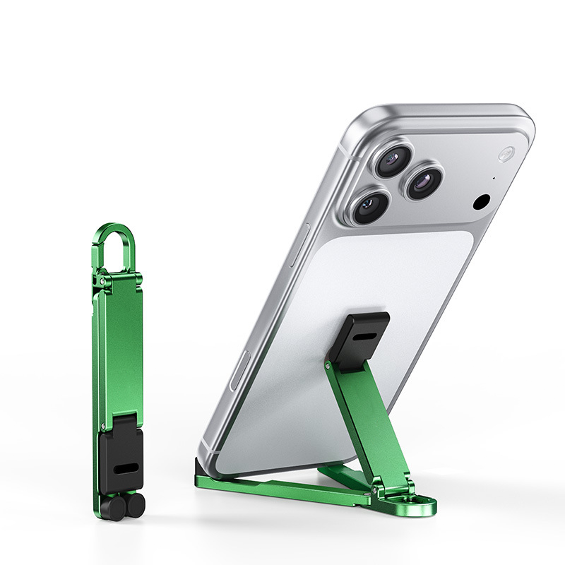 📱Mini Aluminium Telefonställ Nyckelring Hopfällbar Skrivbordshållare – Liten Pryl, Stor Bekvämlighet✨