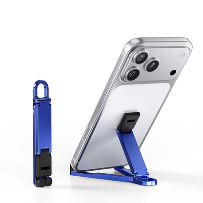📱Mini Aluminium Telefonställ Nyckelring Hopfällbar Skrivbordshållare – Liten Pryl, Stor Bekvämlighet✨