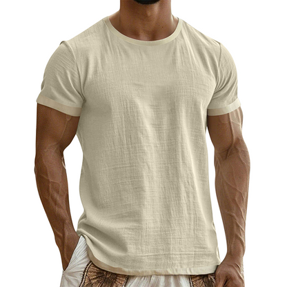 👕🔥 Mångsidig herr-T-shirt med kontrastdetaljer för vardag– Sval, Enkel & Perfekt för Vardagen ✨