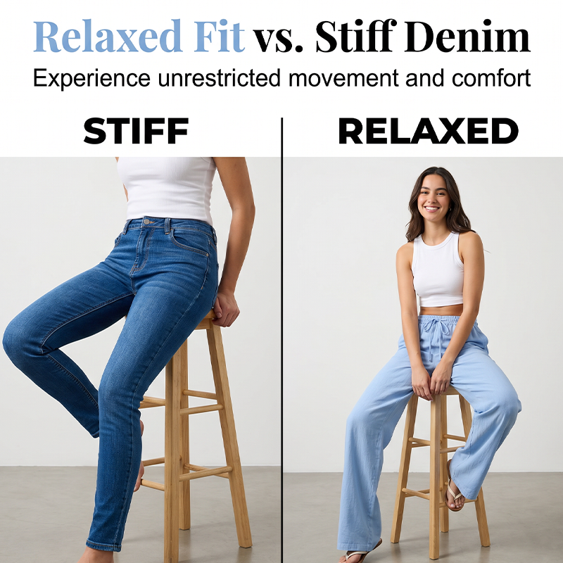 👖🌿 Avslappnade raka byxor med hög midja och fickor– Snygg Komfort för Varje Dag ✨