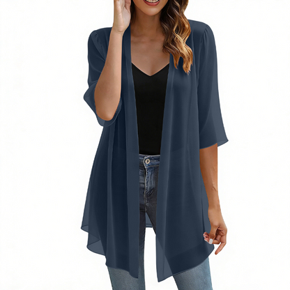 🌸Lätt chiffongkofta för damer med öppen framsida– Soft, Flowy & Effortlessly Elegant 💖