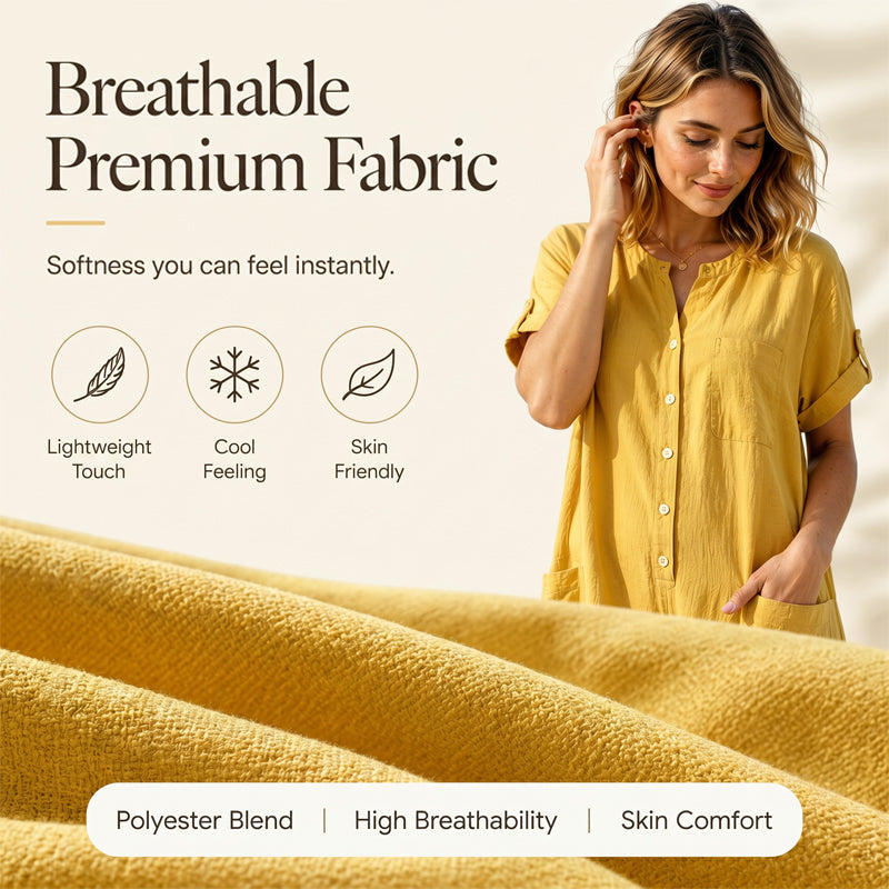 💛✨Jumpsuit för damer i ledig stil med korta ärmar och vida ben – Stilren komfort med vida ben & avslappnad passform