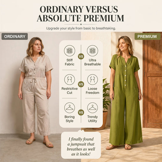 💛✨Jumpsuit för damer i ledig stil med korta ärmar och vida ben – Stilren komfort med vida ben & avslappnad passform