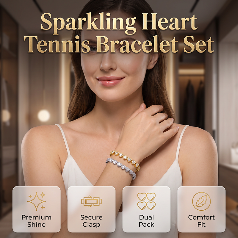 ✨ 50% RABATT – Glittrande hjärtformat armband, elegant och glänsande tennismodell som passar vackert till vilken outfit som helst