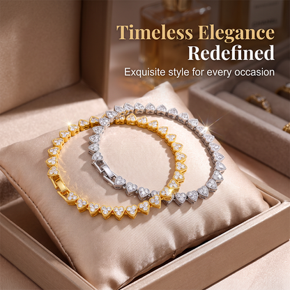 ✨ 50% RABATT – Glittrande hjärtformat armband, elegant och glänsande tennismodell som passar vackert till vilken outfit som helst