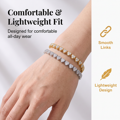 ✨ 50% RABATT – Glittrande hjärtformat armband, elegant och glänsande tennismodell som passar vackert till vilken outfit som helst