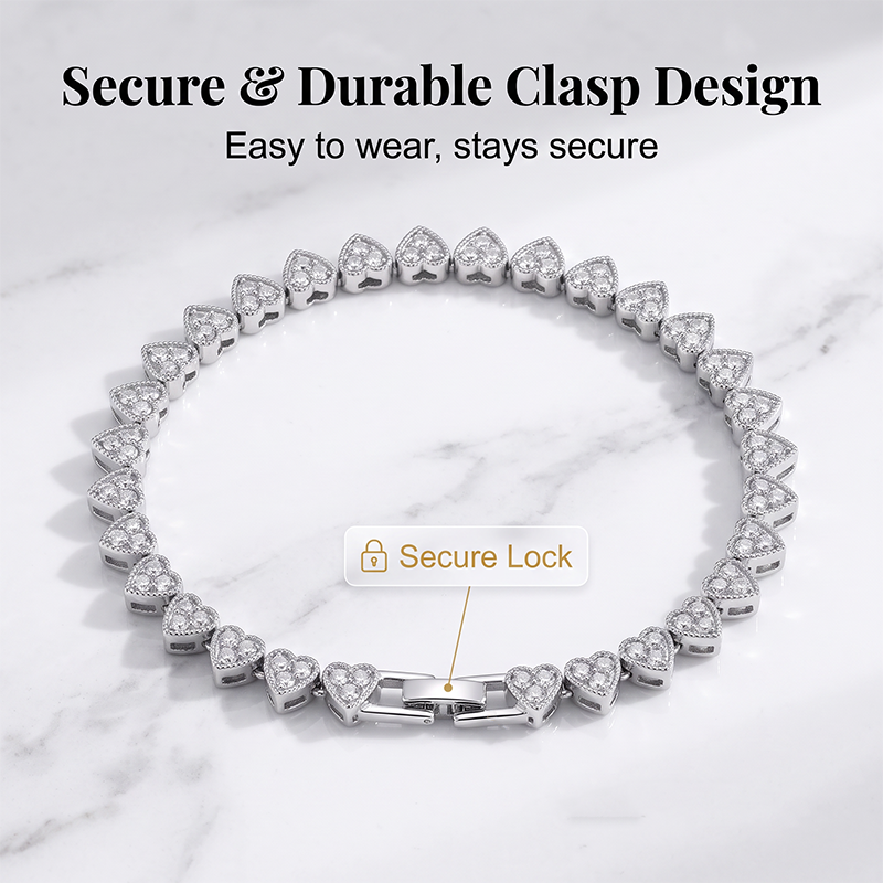 ✨ 50% RABATT – Glittrande hjärtformat armband, elegant och glänsande tennismodell som passar vackert till vilken outfit som helst