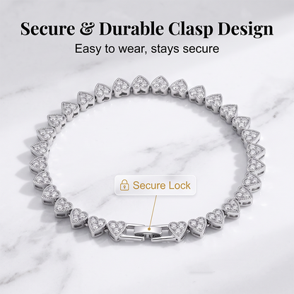 ✨ 50% RABATT – Glittrande hjärtformat armband, elegant och glänsande tennismodell som passar vackert till vilken outfit som helst